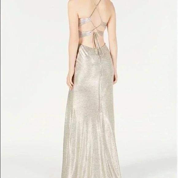 Blondie Nites By Stacy Sklar Size 3 Strappy-Back Light Gold Gown.New With Tags - Picture 3 of 11